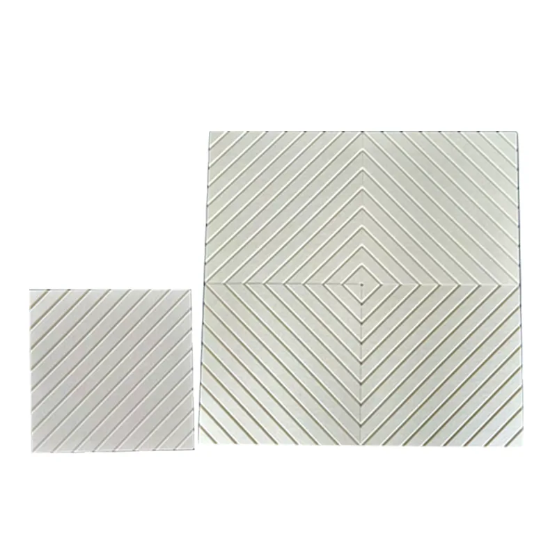 বেইজ ভি-কাট পিইটি ফিল্ট অ্যাকোস্টিক প্যানেল