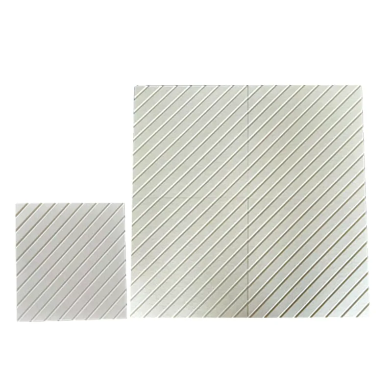 বেইজ ভি-গ্রুভড পিইটি ফিল্ট অ্যাকোস্টিক প্যানেল